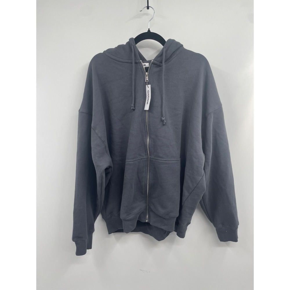 Washed Charcoal Zip-Up Hoodie - Garage Women's Hooded Sweatshirt